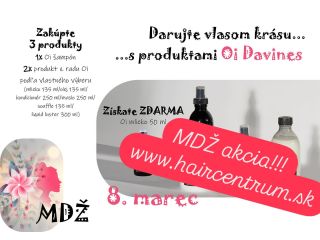 Darujte vlasom krásu s produktami Oi Davines…❤️❤️❤️MDŽ akcia www.haircentrum.sk